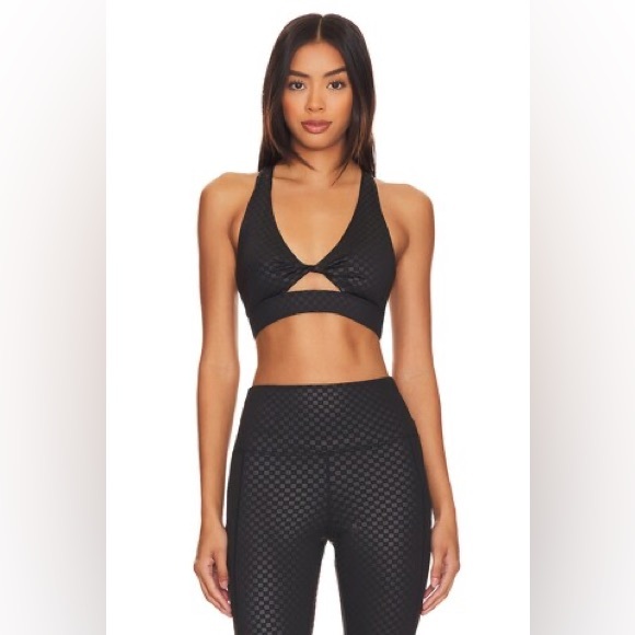 Beach Riot Twist Top in Black Embossed Check, Size Large, $98 - Picture 5 of 12